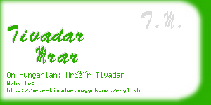 tivadar mrar business card